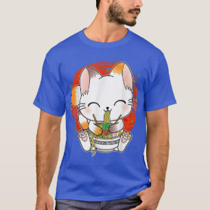 Camiseta Gato Ramen Kawaii Anime Comida Japonesa Chicas Muj