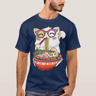 Camiseta Gato Ramen Kawaii Anime Comida Japonesa Chicas Ofi