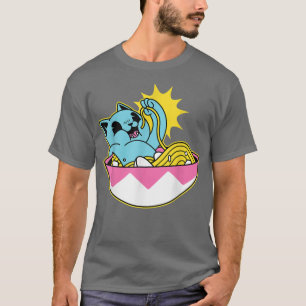 Camiseta Gato Ramen Kawaii Anime Hombres Mujeres Niños