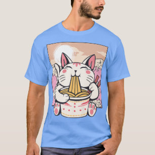 Camiseta Gato Ramen Kawaii Anime Japonés Lindo Manga Corean