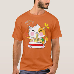 Camiseta Gato Ramen Kawaii Anime Japonés Ramen Life Kitten