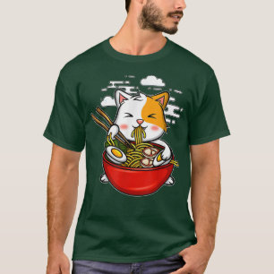 Camiseta Gato Ramen Neko Anime Kawaii Merch Japonés Regalo