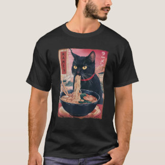 Camiseta Gato Ramen Noodle Japonés Kawaii Anime Ramen Gato