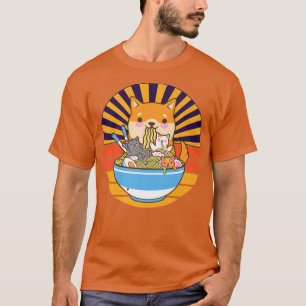Camiseta Gato Ramen Perro Shiba Inu Japonés Kawaii Cute Ani