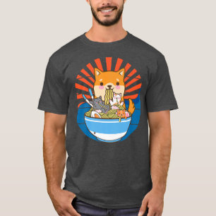 Camiseta Gato Ramen Perro Shiba Inu Japonés Kawaii Cute Ani