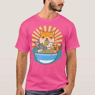 Camiseta Gato Ramen Perro Shiba Inu Japonés Kawaii Cute Ani