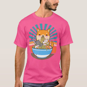 Camiseta Gato Ramen Perro Shiba Inu Japonés Kawaii Lindo An