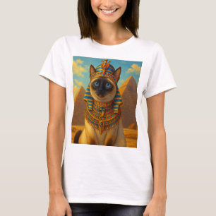 Camiseta Gato Real Faraón Egipcio en el Desierto