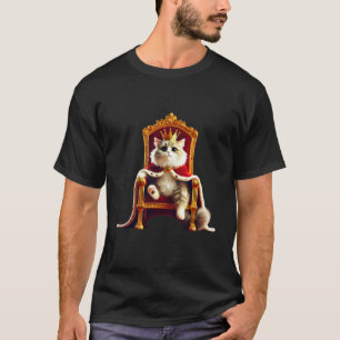 Camiseta Gato Real Rey Divertido Lindo Meme Gatito Corona R