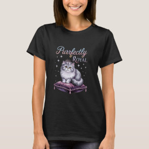 Camiseta Gato Realmente Perfecto Sentado Sobre Cojín