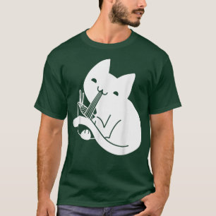 Camiseta Gato regordete lindo comiendo fideos Ramen Gato am