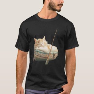 Camiseta Gato relajante durmiendo tranquilamente en barca