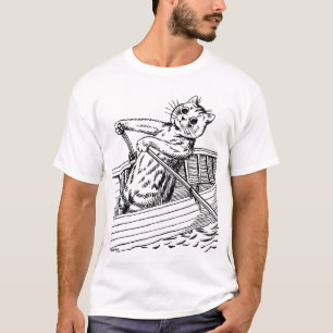 Camiseta Gato remando el bote, Louis Wain