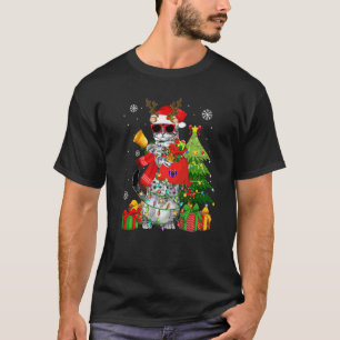 Camiseta Gato Reno Navidad Luces Gato