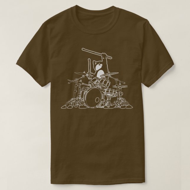 Camiseta Gato Reproduciendo Drum Music Aover Cat Drummer Ca (Diseño del anverso)
