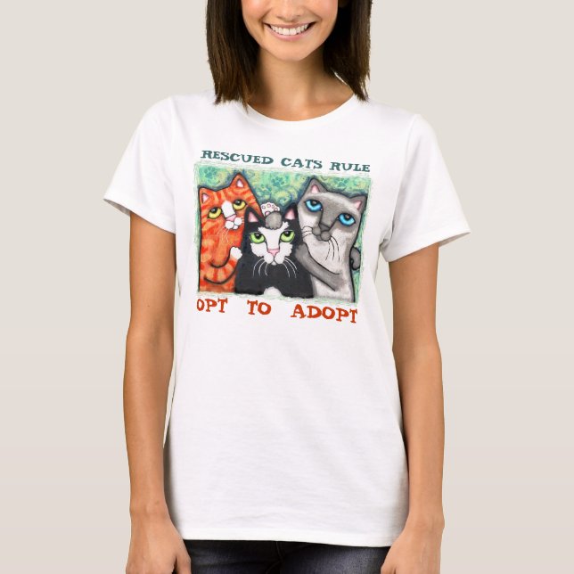 Camiseta Gato rescatado/del refugio (Anverso)