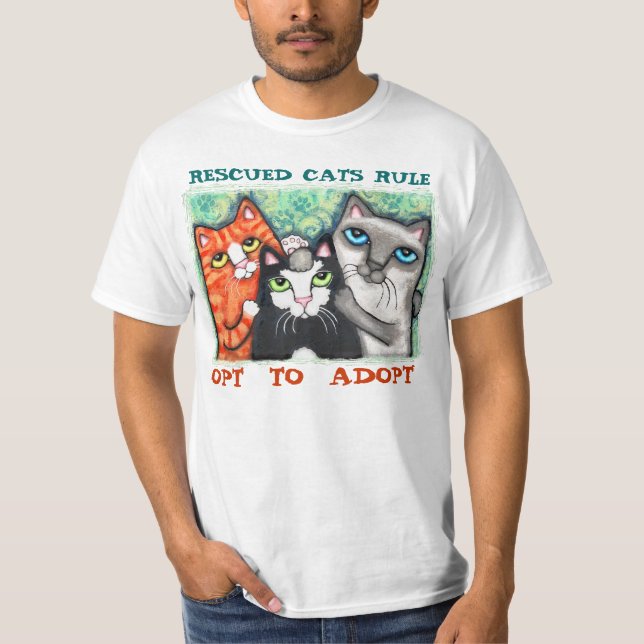 Camiseta Gato rescatado/del refugio (Anverso)