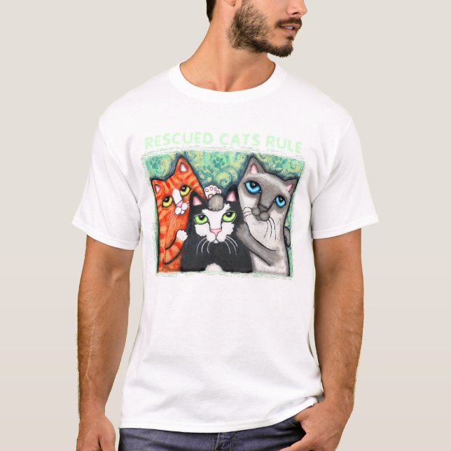 Camiseta Gato rescatado/del refugio (Anverso)