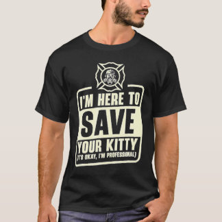 Camiseta Gato Rescatista Profesional Bombero Gato Bombero F