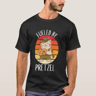 Camiseta Gato Retro Alimentado Por Pretzel Comida Vintage P