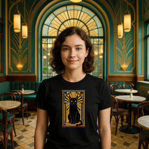 Camiseta Gato Retro Art Déco