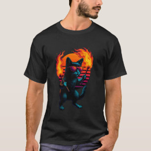 Camiseta Gato Retro Con Antorchas Llamativas Bailarín De Ba