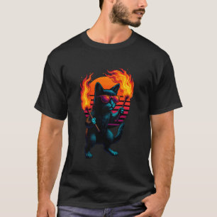 Camiseta Gato Retro Con Antorchas Llamativas Bailarín De Ba