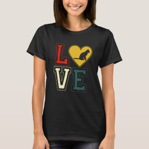 Camiseta Gato retro Corazón animales Parejas Día de San Val