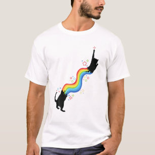 Camiseta Gato Retro de Arcoiris lindo Gato amante Gatito co