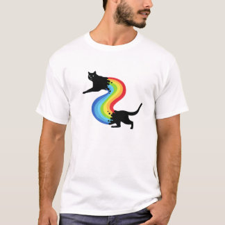 Camiseta Gato Retro de Arcoiris lindo Gato amante Gatito co