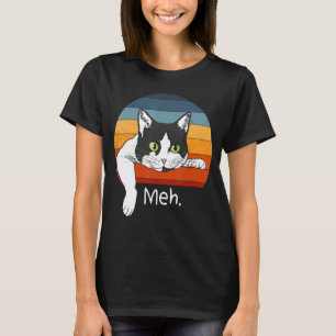 Camiseta Gato retro del gato Meh vintage para introvertido