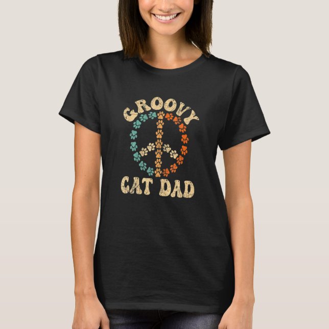 Camiseta Gato retro estético de 1970 para hombres y papas g (Anverso)