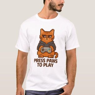 Camiseta Gato Retro Gamer - Pulsa para reproducir el Tee de