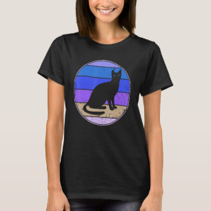 Camiseta Gato Retro Gato Antiguo Silueta Gatito Animal 60