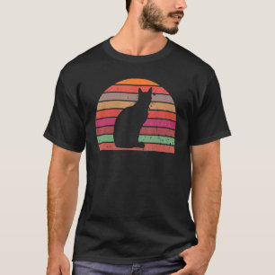 Camiseta Gato Retro Gato Antiguo Silueta Gatito Animal 60