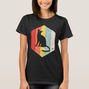 Camiseta Gato Retro Gato Antiguo Silueta Gatito Animal 60