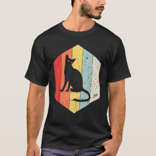 Camiseta Gato Retro Gato Antiguo Silueta Gatito Animal 60