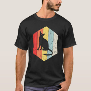 Camiseta Gato Retro Gato Antiguo Silueta Gatito Animal 60