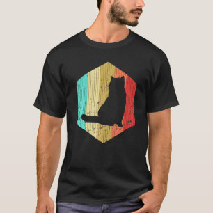 Camiseta Gato Retro Gato Antiguo Silueta Gatito Animal 70