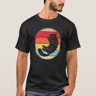 Camiseta Gato Retro Gato Antiguo Silueta Gatito Animal 70