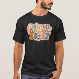 Camiseta Gato Retro Gato Mami Vintagel Floral Gato Para Muj