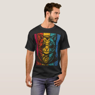Camiseta Gato Retro Genial con Gafas de Sol