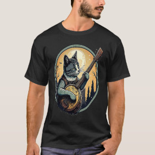 Camiseta Gato Retro Jugando Banjo Cute Kitten Banjo Player 