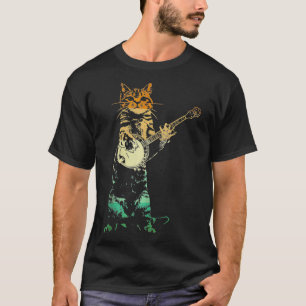 Camiseta Gato Retro Jugando Banjo Cute Kitten Banjo Player 