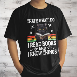 Camiseta Gato retro Libros El Lector Regalo de Lectura de H