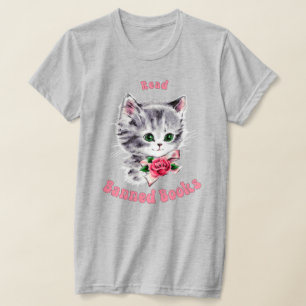 Camiseta Gato retro lindo - Leer libros prohibidos