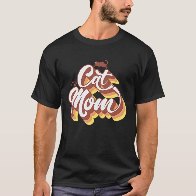 Camiseta Gato retro: mamá mejor gata, mejor gato de madre q (Anverso)