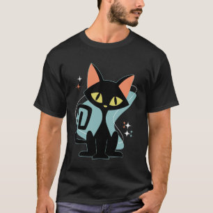 Camiseta Gato Retro Mediados de Siglo Moderno Estilo 50s 60