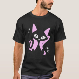 Camiseta Gato Retro Mediados de Siglo Moderno Estilo 50s 60