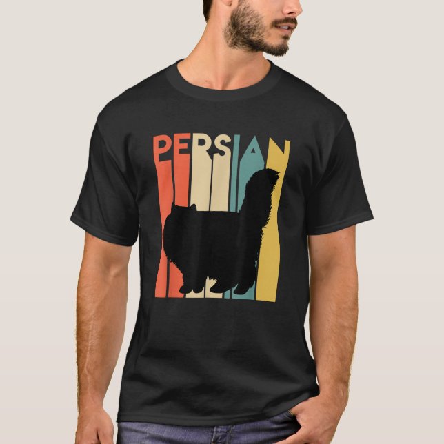 Camiseta Gato retro persa silueta vintage felino lo (Anverso)